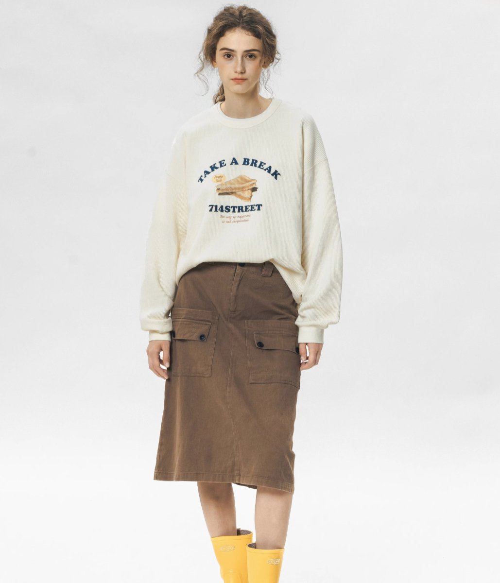 Breakfast Print Waffle Pullover N2427 - NNine