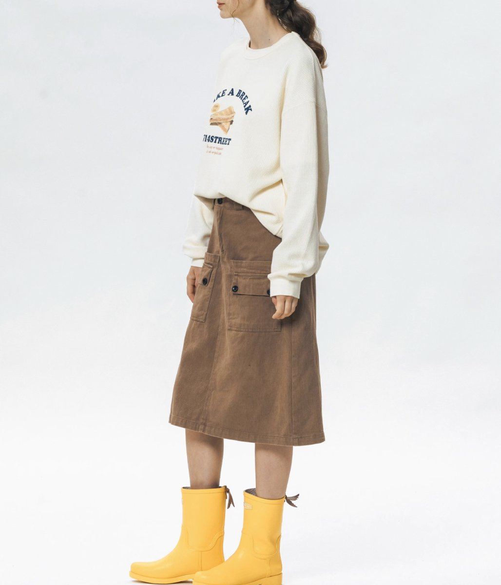 Breakfast Print Waffle Pullover N2427 - NNine