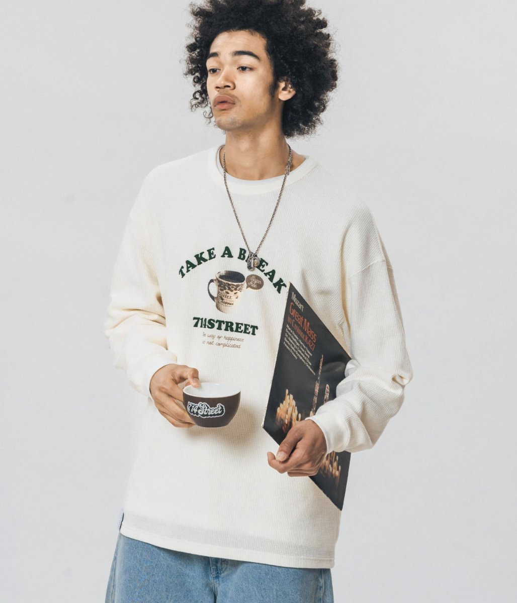 Breakfast Print Waffle Pullover N2427 - NNine