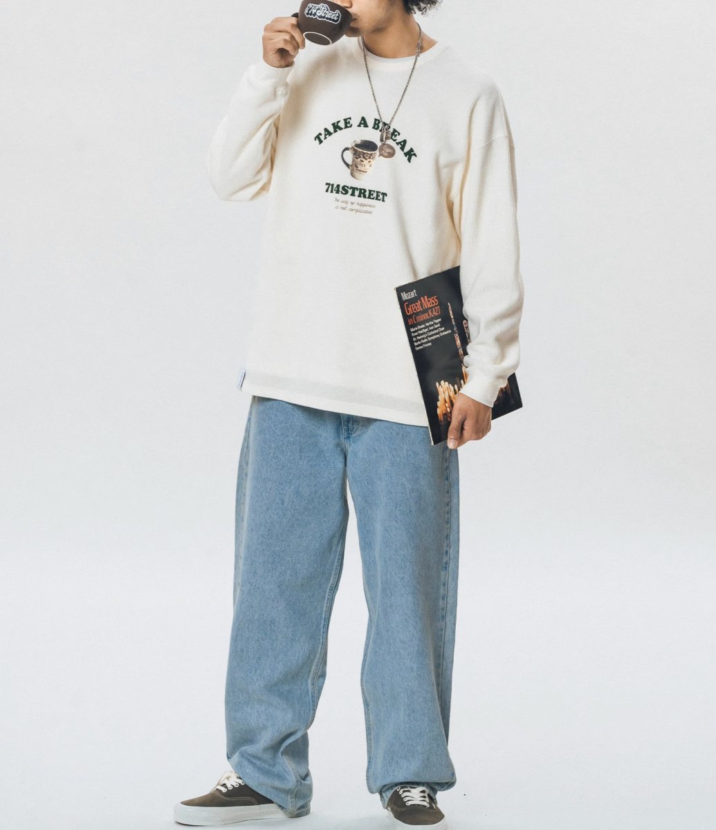 Breakfast Print Waffle Pullover N2427 - NNine