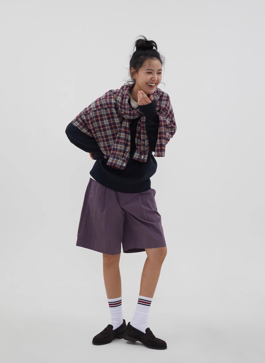 Classic contrast check shirt N71 - NNine