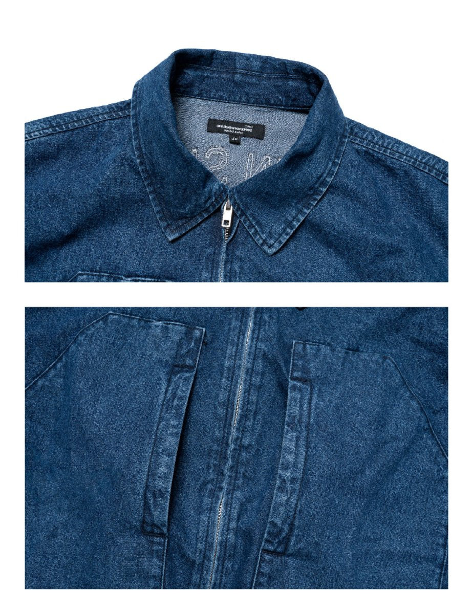 Denim jacket with high density knitting embroidery N3266 - NNine