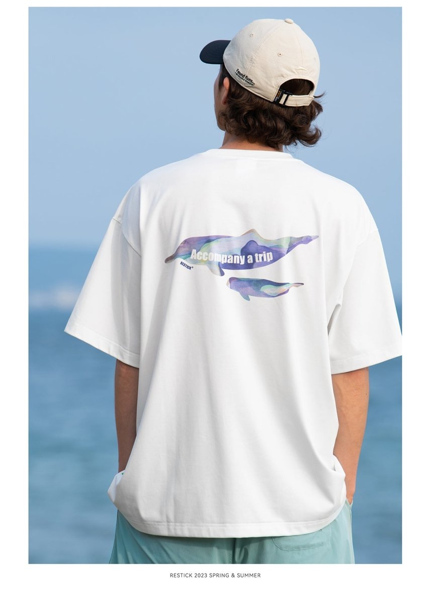 【撥水機能・速乾】Dolphinback print Tee N2315 - NNine