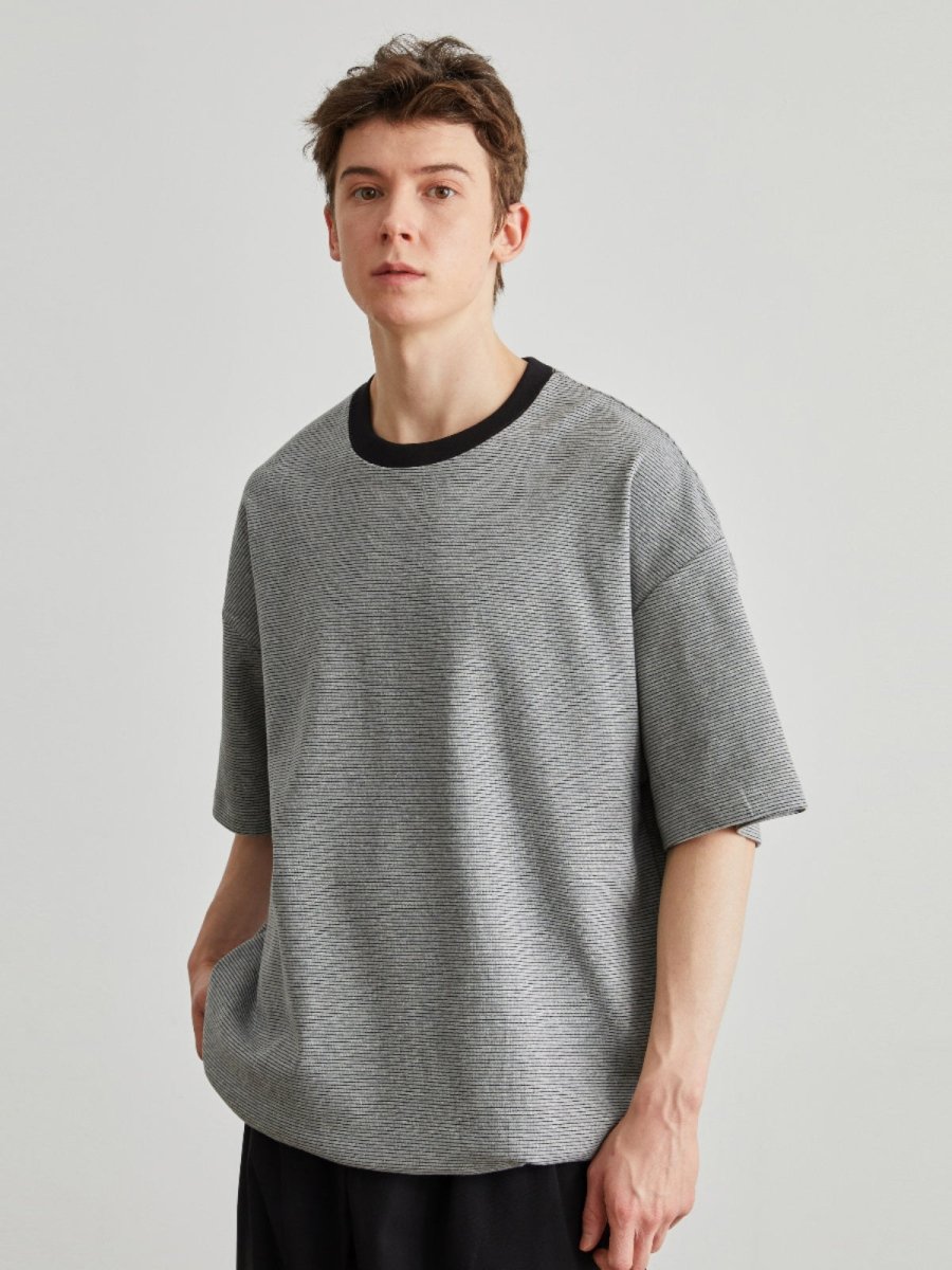 Drawstring Striped T N3236 - NNine