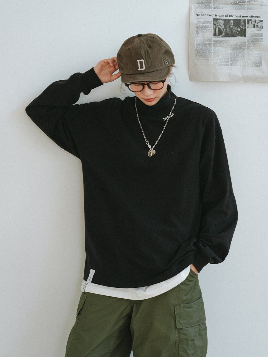 High neck logo long sleeve T-shirt N1268 - NNine