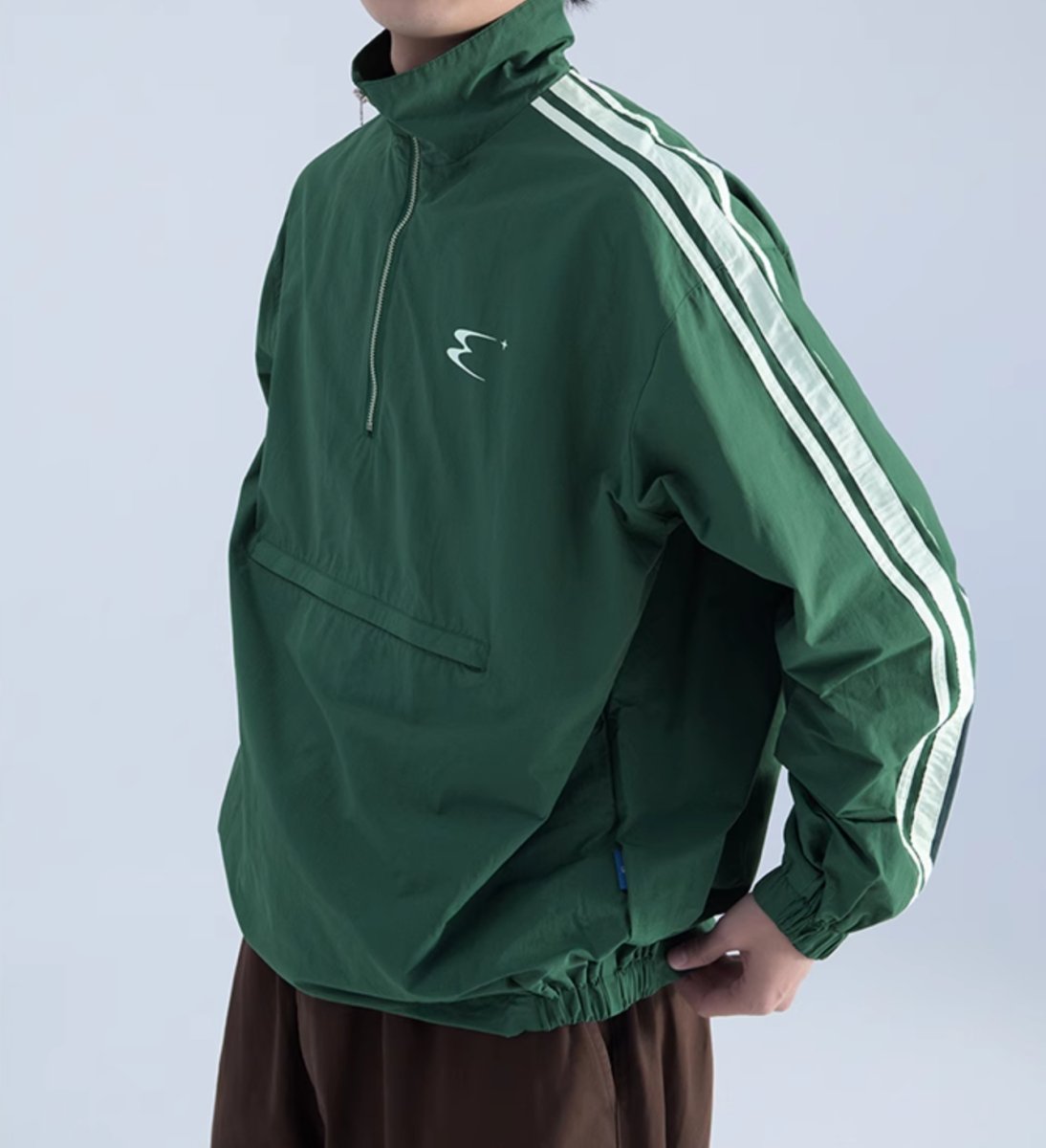 カンガルーポケット付きナイロンハーフジップ / Half Zip Pullover   N22