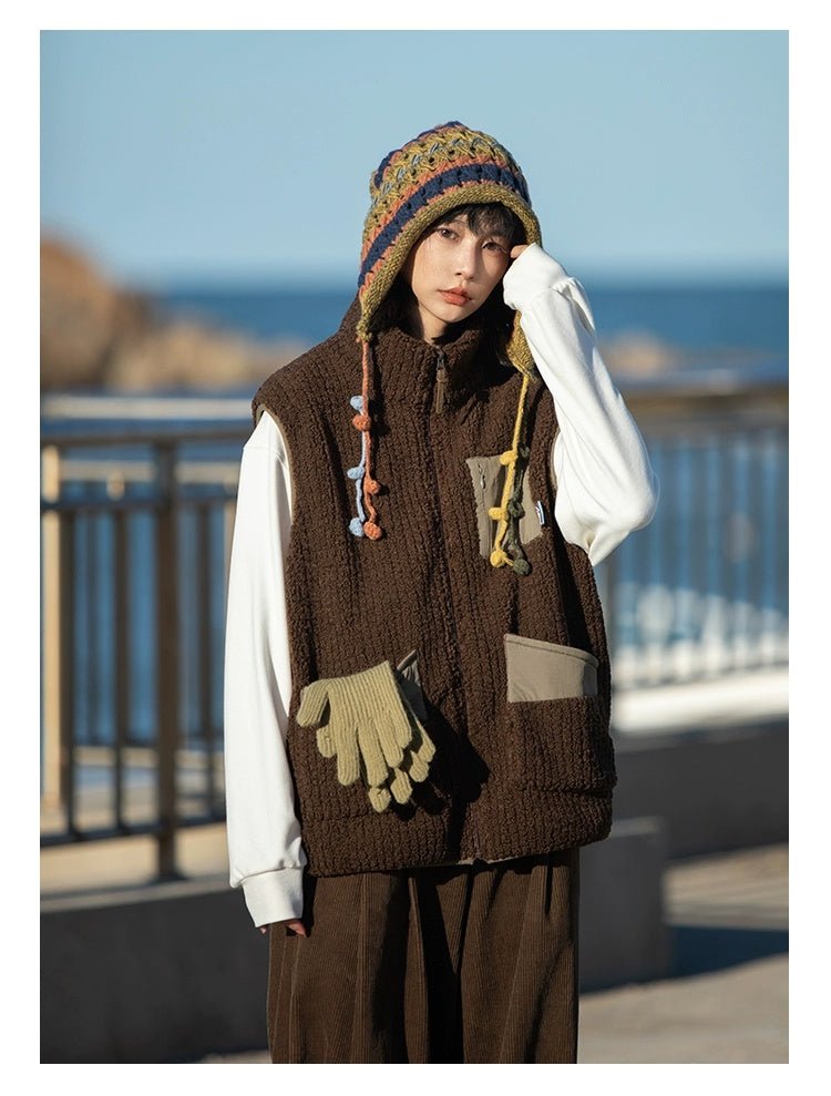 Lamb wool zip vest N2920 - NNine