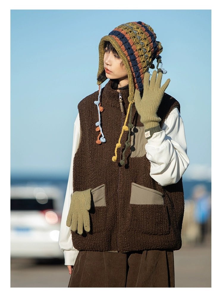 Lamb wool zip vest N2920 - NNine