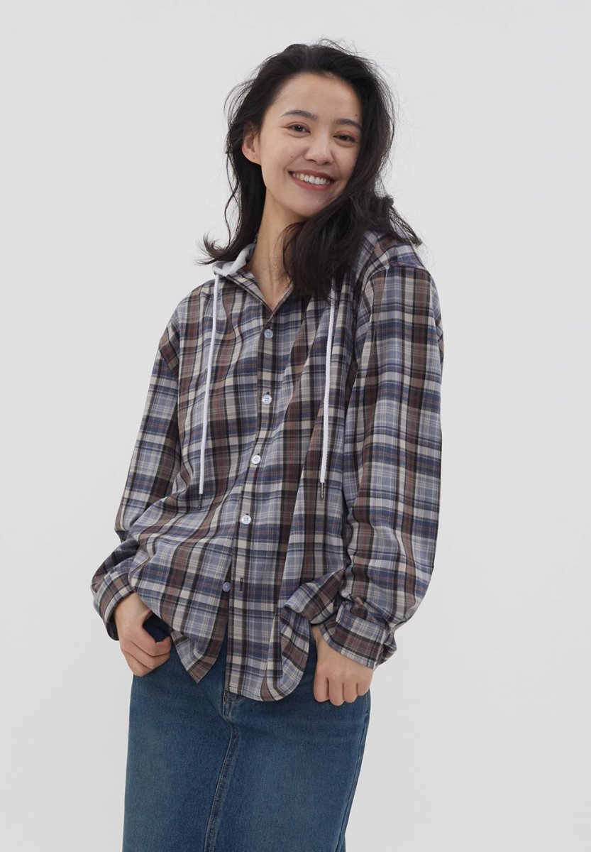 Lazy Hooded Check Shirt N123 - NNine