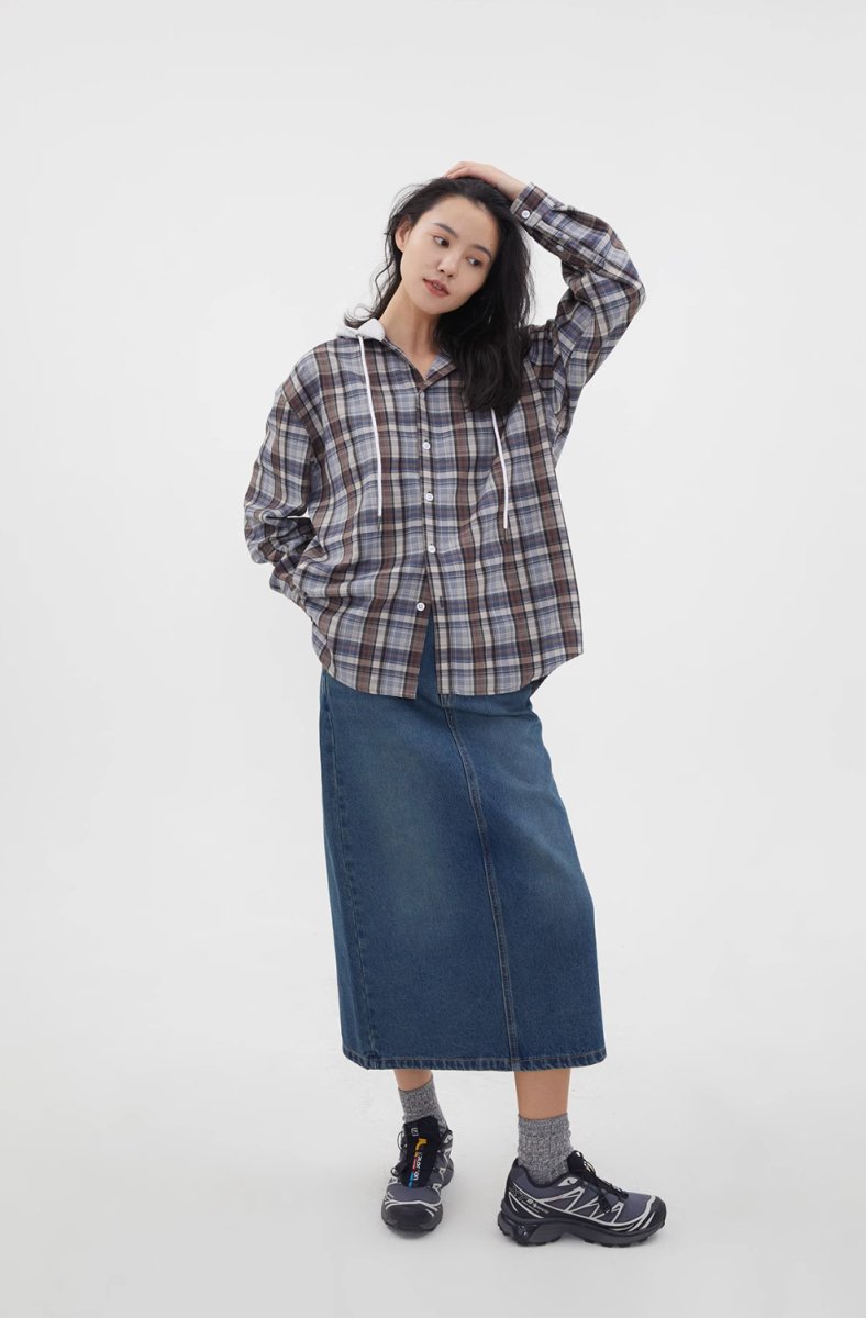 Lazy Hooded Check Shirt N123 - NNine