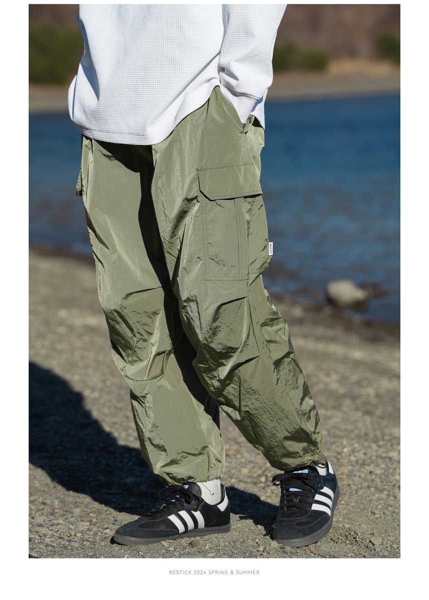 LIGHTWEIGHT NYLON CARGO PANTS N3267 - NNine