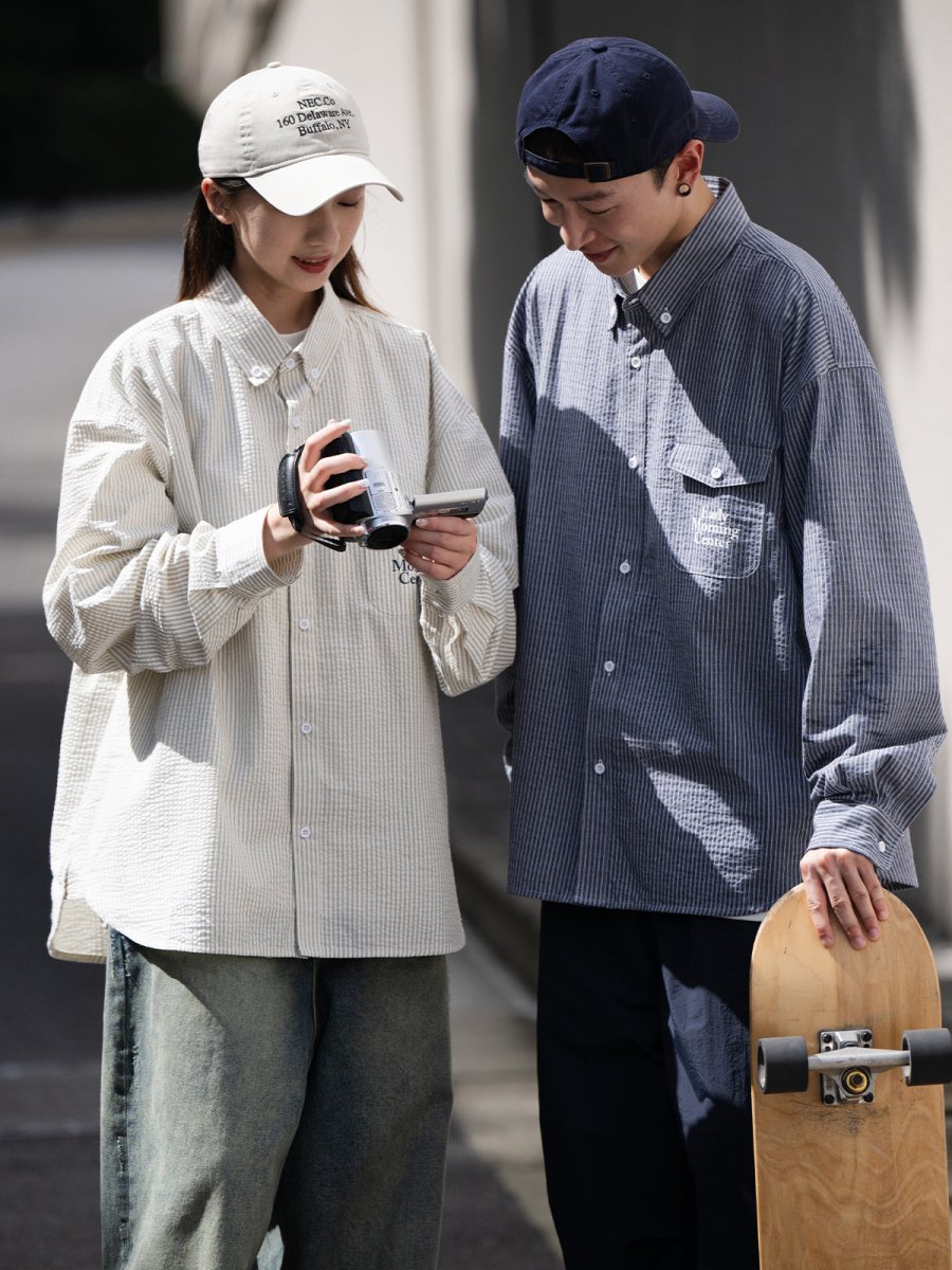 Striped shirt jacket WN278 - NNine