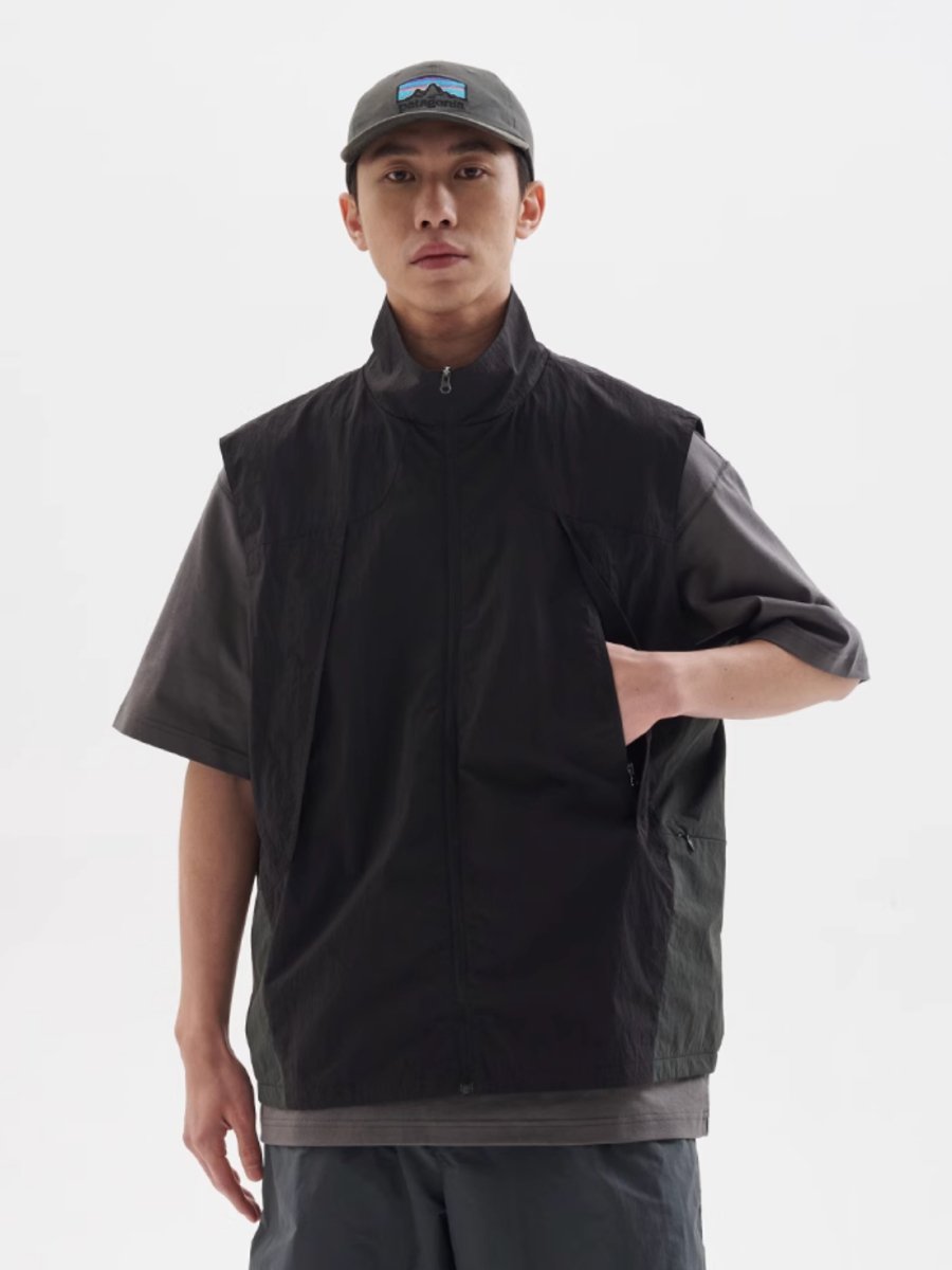 【撥水機能】Waterproof color block vest N245