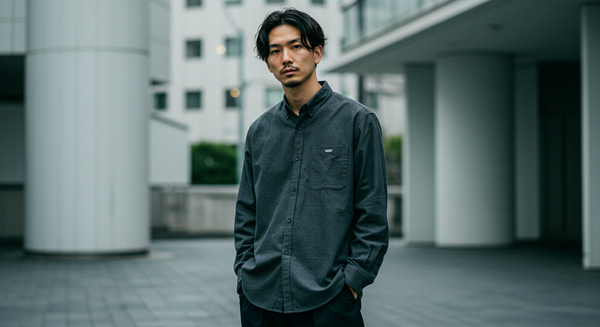 ストリート系長袖シャツで作る、メンズファッションコーデ