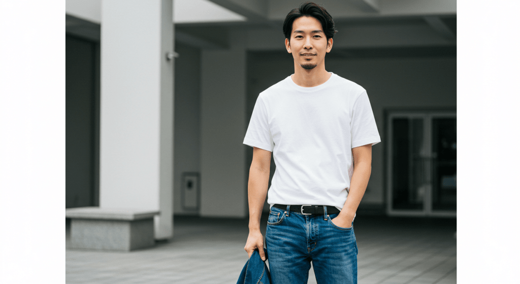 サンローラン Tシャツ 白 フロントロゴ デニム合わせに○ サンローラン Tシャツ 白 ロゴ入り デニムやパンツに○ (Saint