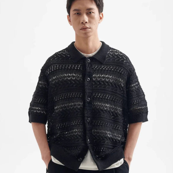 ニット・セーター DNSR Xweave knit black 24FW DNSR Xweave knit black 24FW