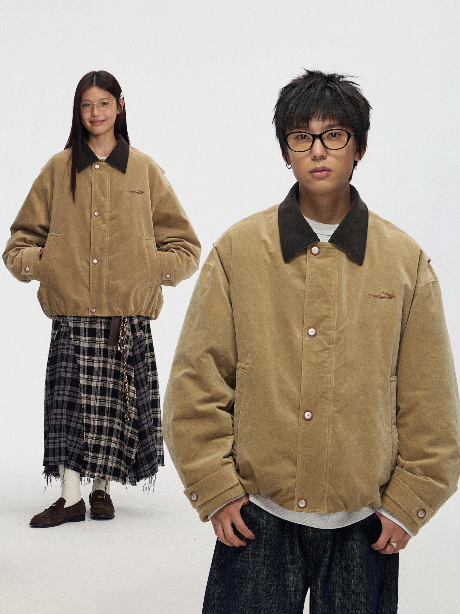 ベルベットタッチ・ポロカラーダウンジャケット　N6265