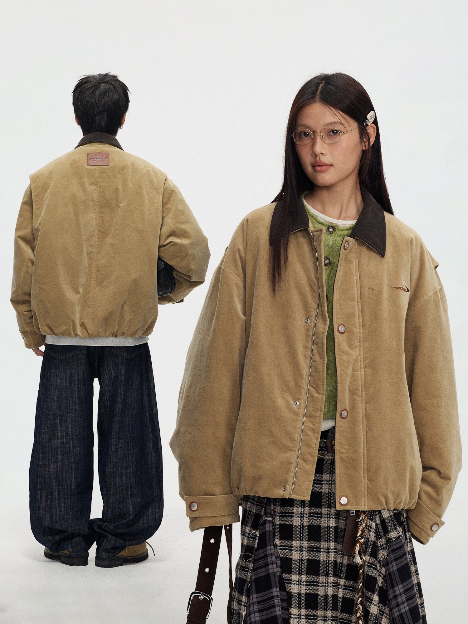 ベルベットタッチ・ポロカラーダウンジャケット　N6265