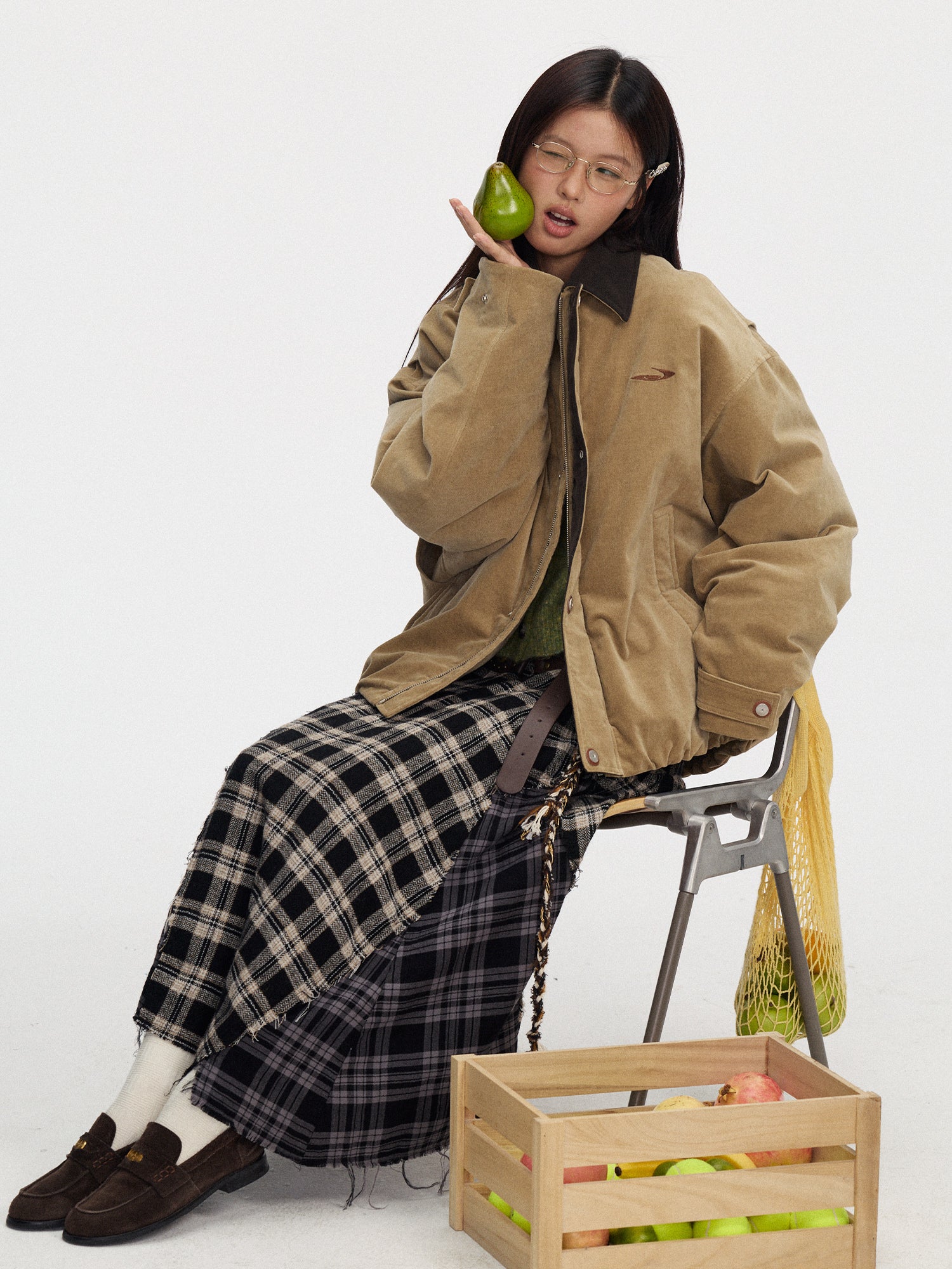 ベルベットタッチ・ポロカラーダウンジャケット　N6265