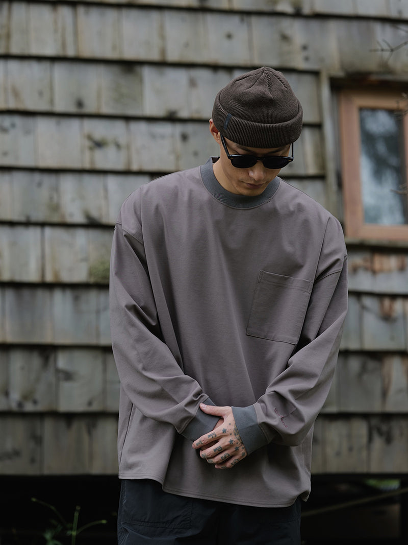 Roman cotton pocket T-shirt / ポケット付きロンT  N4463