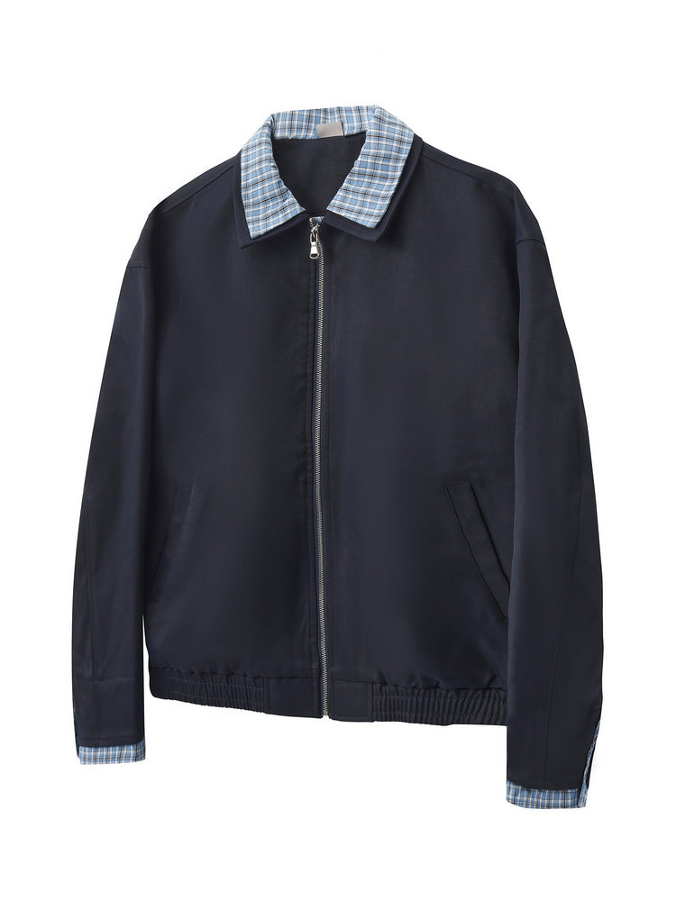 プラッド・ドッキングカラー・ハリントンジャケット   N6145