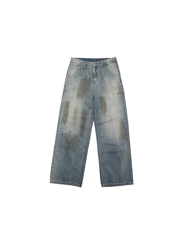 Dirty distressed denim pants N3802