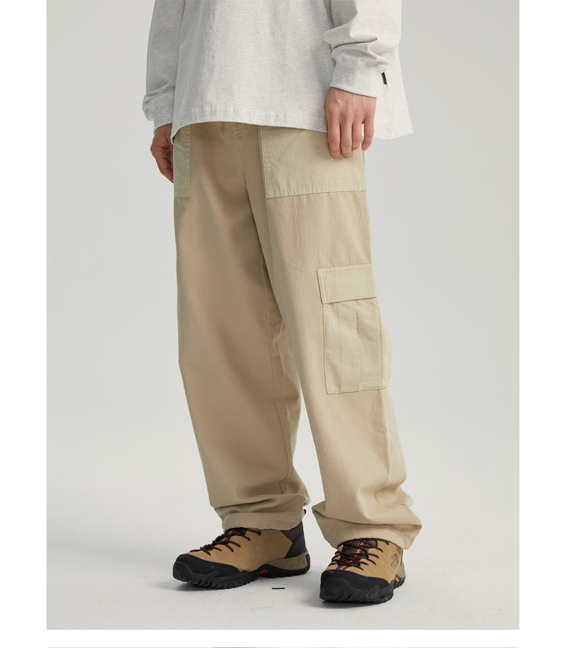 Washed straight cargo pants   N4440