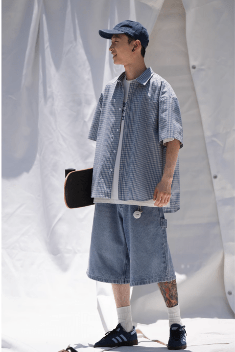 チェックシャツコットン100%オーバーサイズ / Check Shirt N5479 - メンズファッション通販 NNine(ナイン)