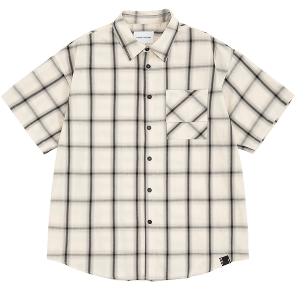 コットンチェックシャツ 綿100% 半袖 / Cotton Check Shirt N5492 - メンズファッション通販 NNine(ナイン)