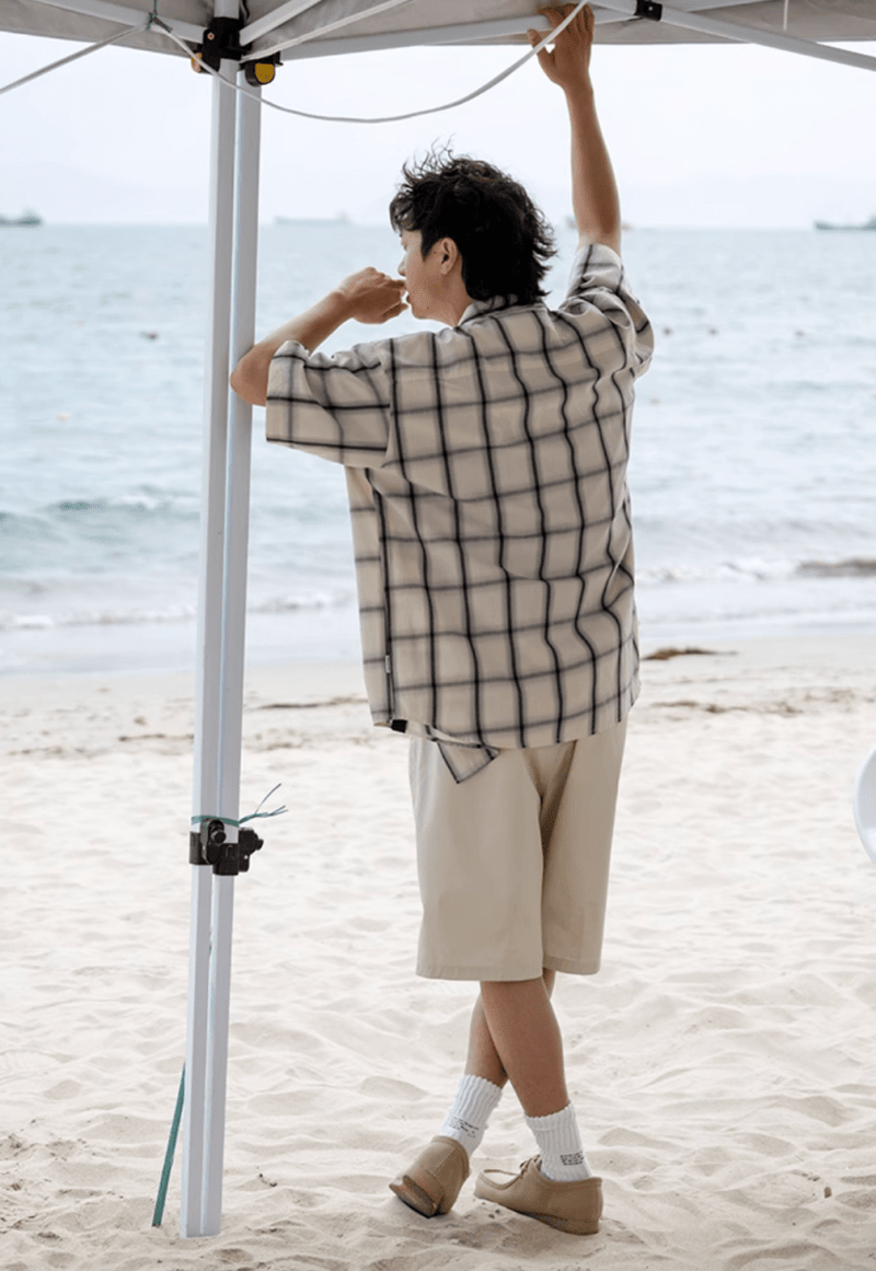 コットンチェックシャツ 綿100% 半袖 / Cotton Check Shirt N5492 - メンズファッション通販 NNine(ナイン)
