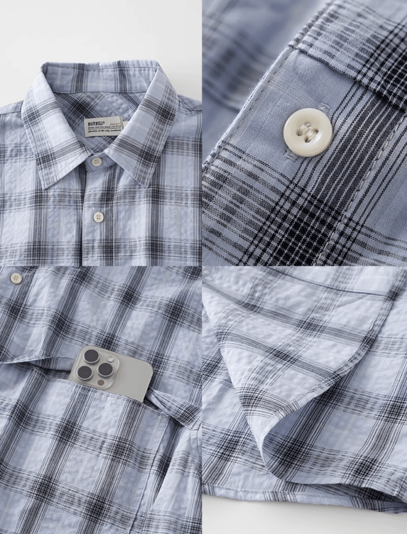 レトロチェックシャツ メンズ レディース 綿100% 長袖｜Retro Check SHIRT N5370 - メンズファッション通販 NNine(ナイン)