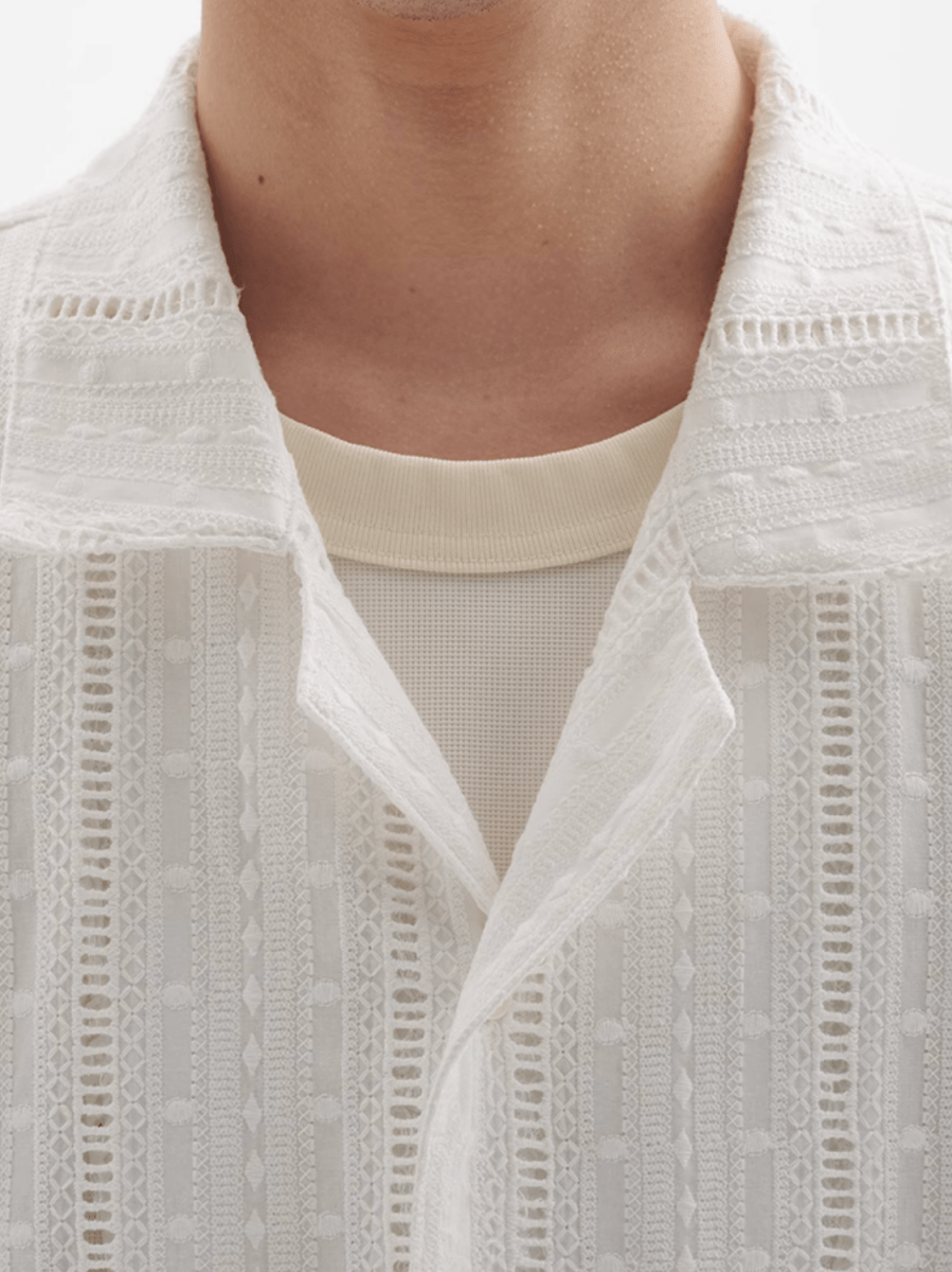 シアーキューバカラーシャツ メンズ レディース 綿100% 透け感 夏 / Sheer Cuban Collar Shirt N5455 - メンズファッション通販 NNine(ナイン)