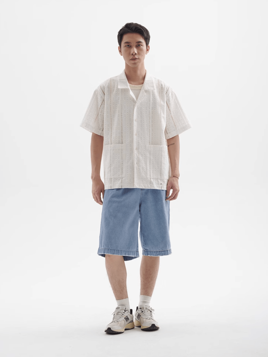 シアーキューバカラーシャツ メンズ レディース 綿100% 透け感 夏 / Sheer Cuban Collar Shirt N5455 - メンズファッション通販 NNine(ナイン)