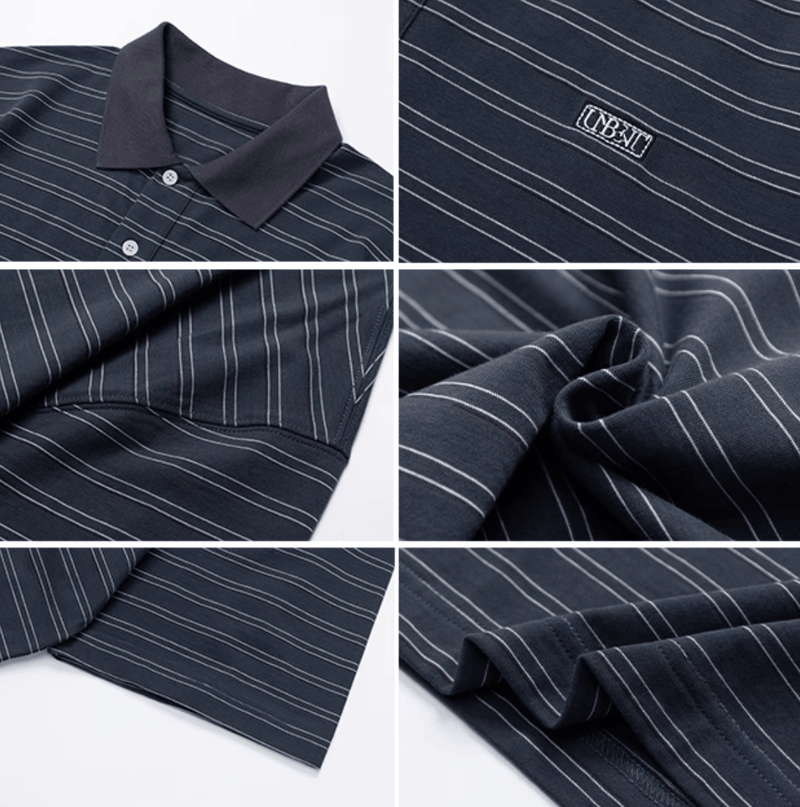 ストライプポロシャツ コットン100% / Striped Polo Shirt N5515 - ファッション通販NNine（ナイン）