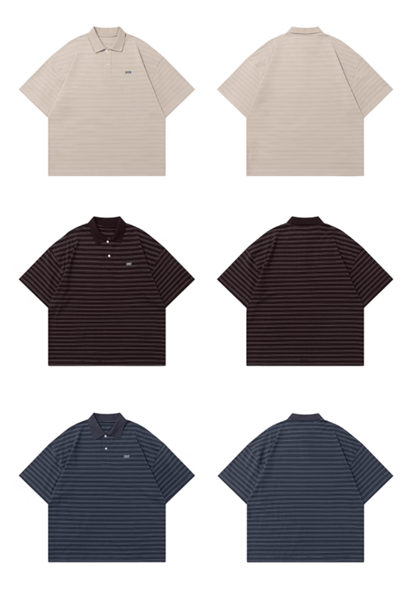 ストライプポロシャツ コットン100% / Striped Polo Shirt N5515 - ファッション通販NNine（ナイン）