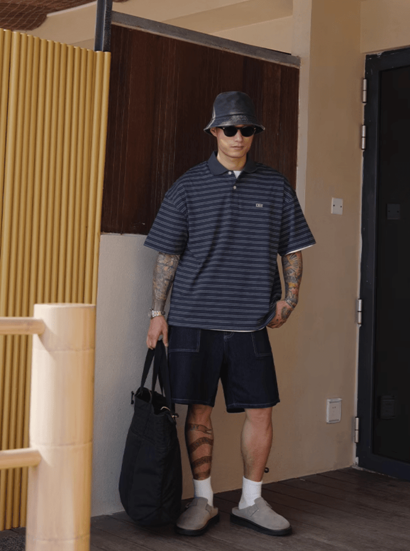 ストライプポロシャツ コットン100% / Striped Polo Shirt N5515 - ファッション通販NNine（ナイン）