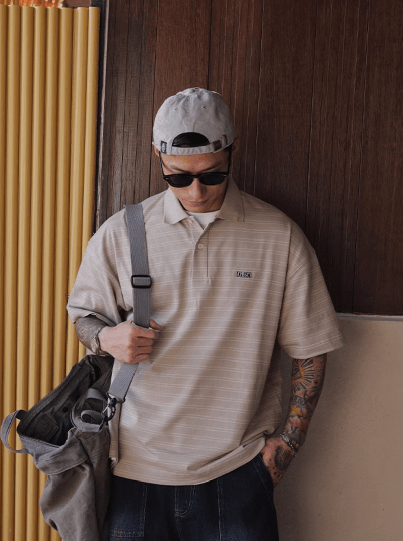ストライプポロシャツ コットン100% / Striped Polo Shirt N5515 - ファッション通販NNine（ナイン）