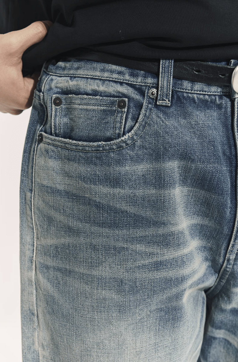 ウォッシュストレートデニムパンツ コットン100% / Washed Straight Denim N5500 - ファッション通販NNine（ナイン）