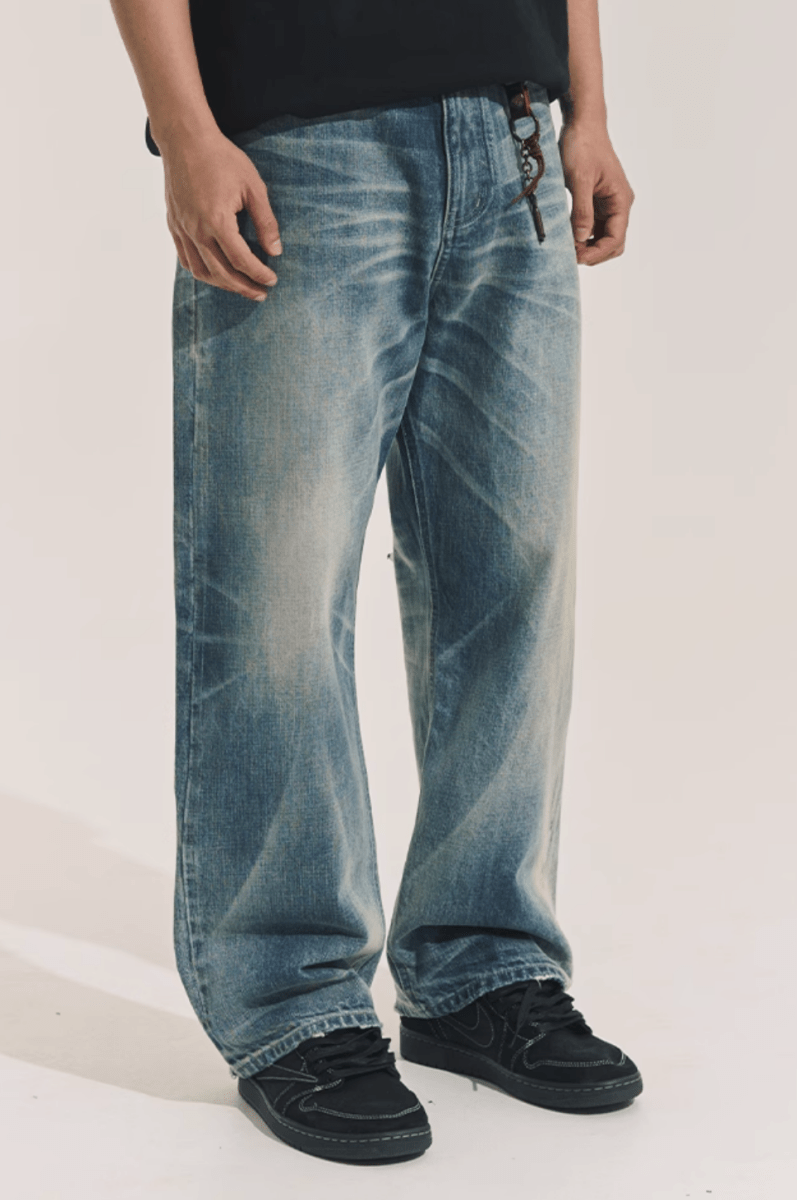 ウォッシュストレートデニムパンツ コットン100% / Washed Straight Denim N5500 - ファッション通販NNine（ナイン）