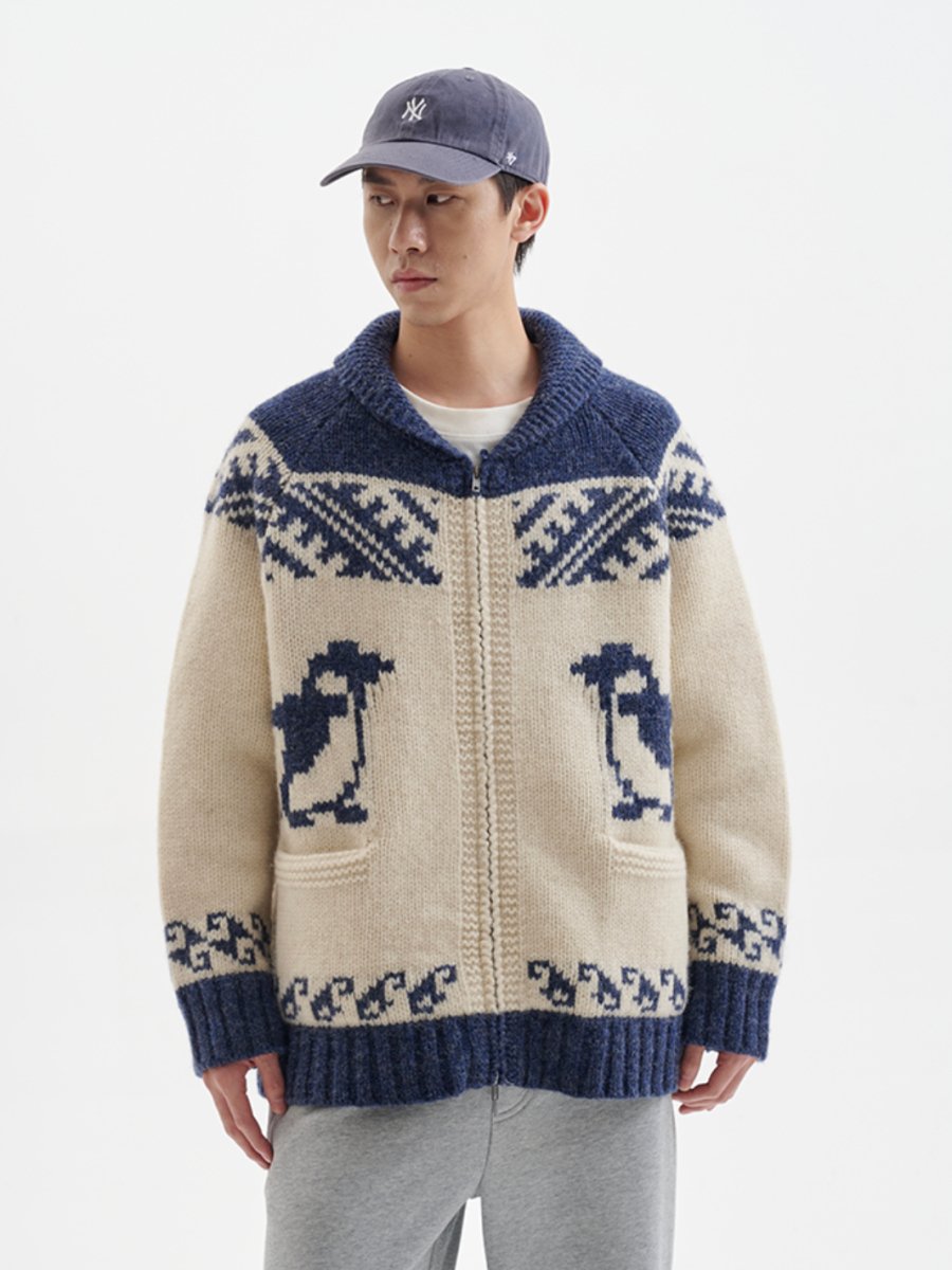 【ウール100%】nordic penguin cardigan N4611 - NNine