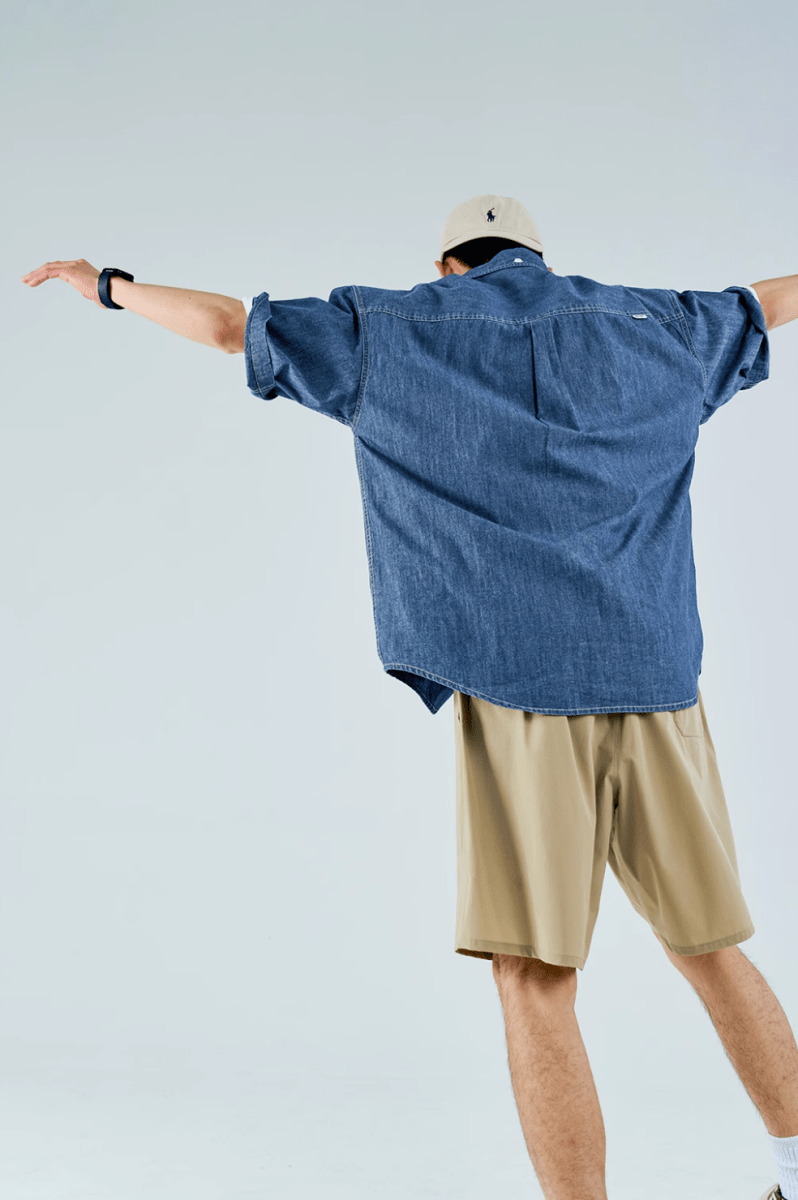 レトロデニムオックスフォードシャツ メンズ レディース 綿100%｜Retro Denim Oxford SHIRT N5376 - メンズファッション通販 NNine(ナイン)