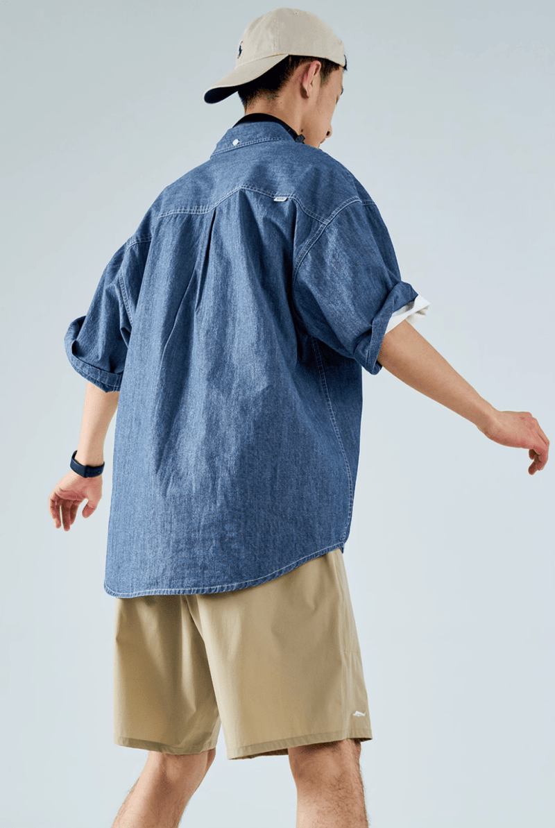 レトロデニムオックスフォードシャツ メンズ レディース 綿100%｜Retro Denim Oxford SHIRT N5376 - メンズファッション通販 NNine(ナイン)