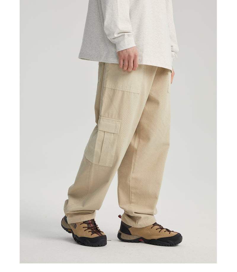 Washed straight cargo pants   N4440