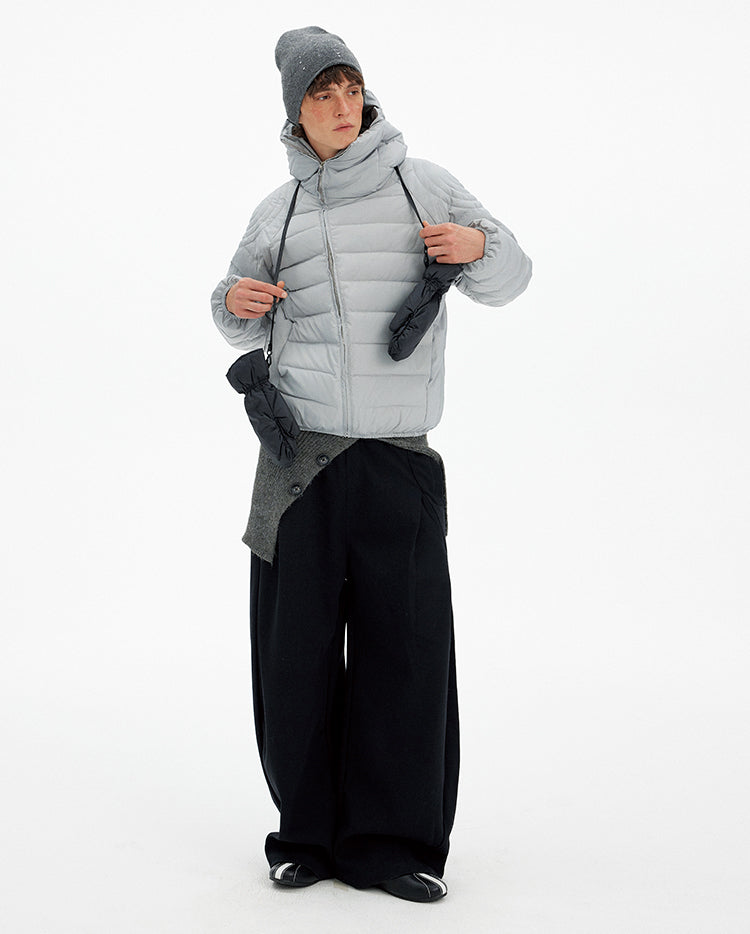 斜めジップ 高機能ダウンフーデッドジャケット N6268
