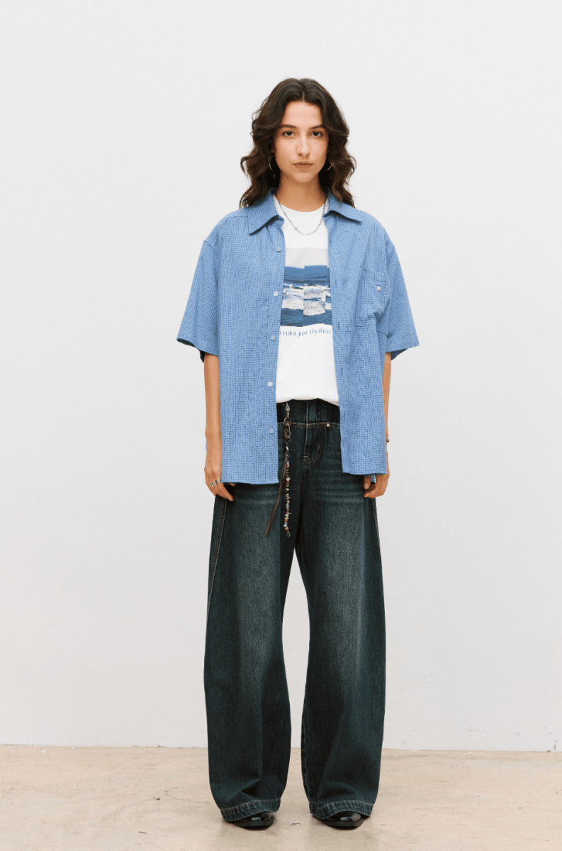12oz リベット バイカラーステッチ ワイドデニム N6937 - ファッション通販NNine（ナイン）