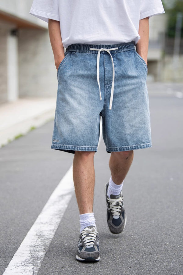 【12oz】light blue denim shorts / リヨセル繊維ブレンドデニムハーフパンツ N3986 - NNine