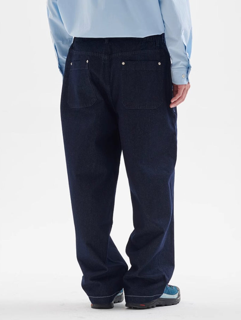 【12OZ】Retro stitch straight denim pants N4338 - NNine