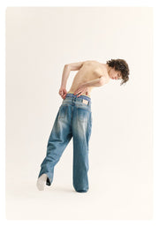 【13.2oz】straight denim pants / 1980Sウォッシュデニム N3800 - NNine