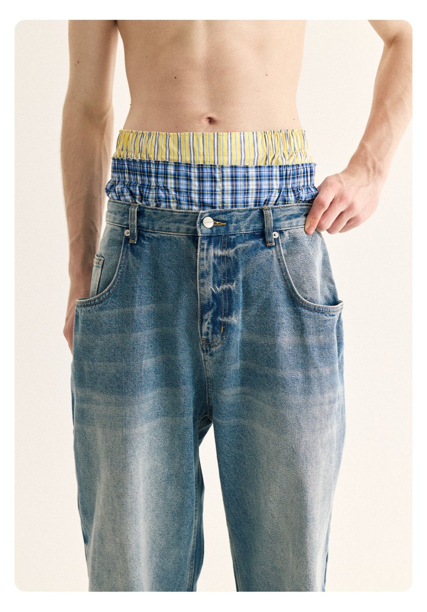 【13.2oz】straight denim pants / 1980Sウォッシュデニム N3800 - NNine