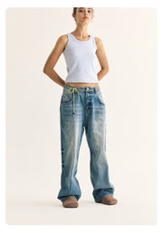 【13.2oz】straight denim pants / 1980Sウォッシュデニム N3800 - NNine